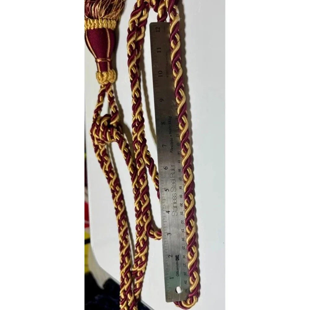Pair of Burgundy & Gold Tassel Tiebacks